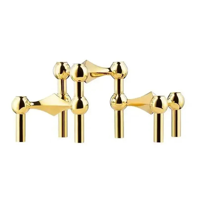 bougeoir en métal au design moléculaire pour décoration moderne - vue 12 sur 12