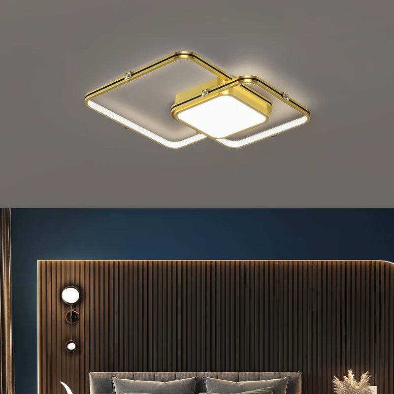 Lampe de lustre Led noir/or pour salon chambre décoration lustre moderne décor à la maison lustres de plafond luminaires - vue 4 sur 14