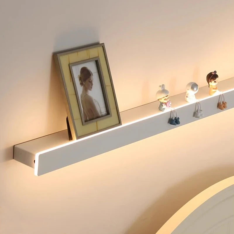 Applique salon canapé fond simple longue bande étagère lampe avec interrupteur protection des yeux chambre chevet éclairage mural - vue 2 sur 16