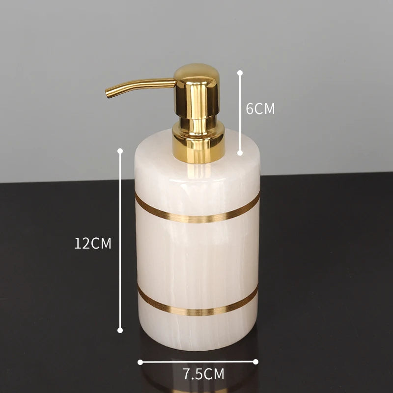 ensemble daccessoires en marbre naturel pour salle de bain - vue 11 sur 22
