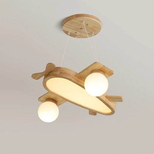 suspension en bois massif motif avion pour enfants