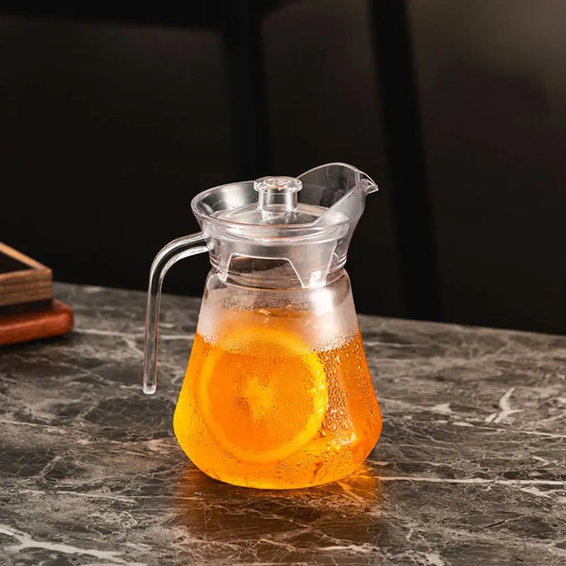 Carafe eau acrylique grande capacite resistante chaleur couvercle
