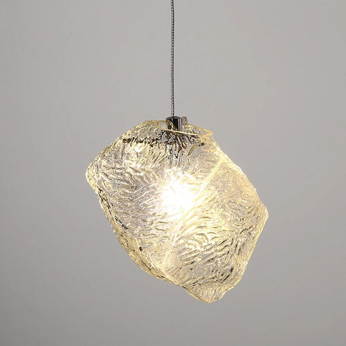 Suspension en verre style givré moderne