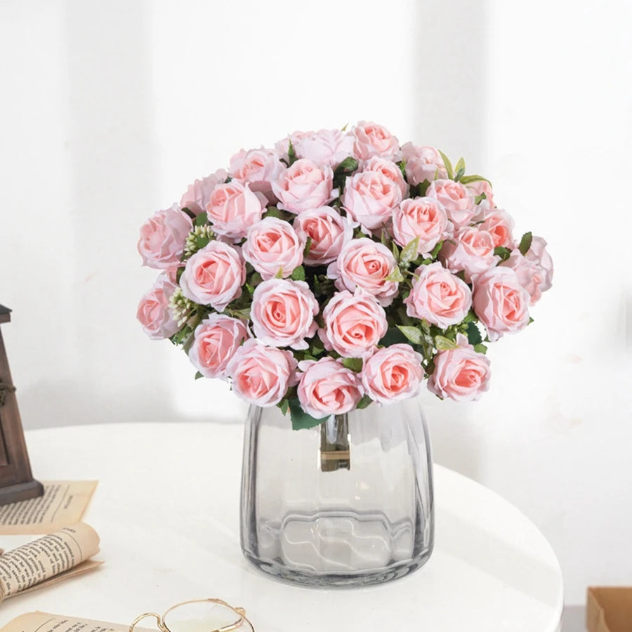 bouquet de roses artificielles en soie pour décorations et événements festifs - vue 3 sur 12