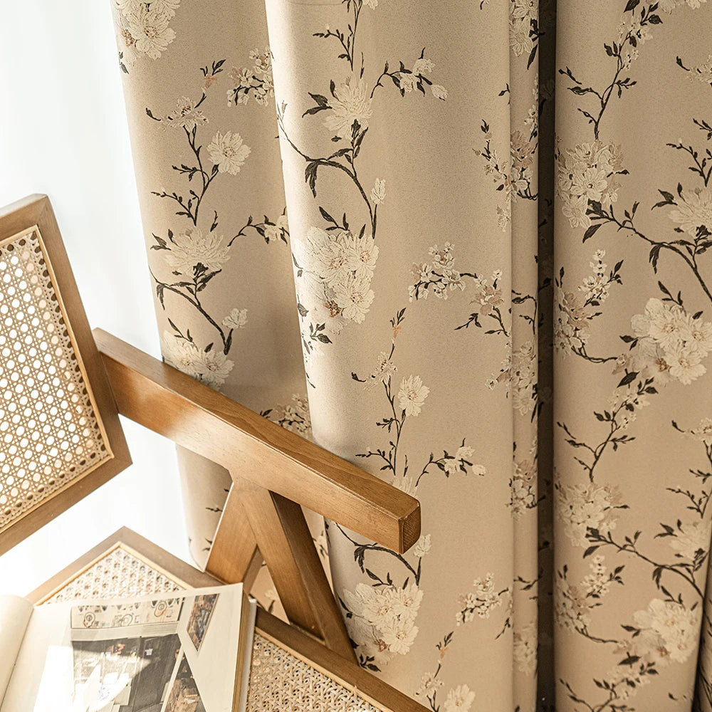 Rideau occultant floral moderne pour chambre salon - vue 4 sur 7