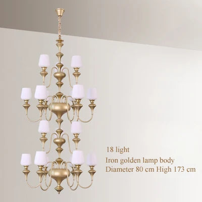 lustre en cuivre avec abat jour en verre élégant et moderne - vue 11 sur 22
