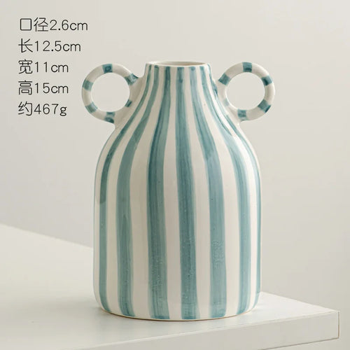 vase en céramique peint à la main avec oreilles décoratif amusant - vue 8 sur 11