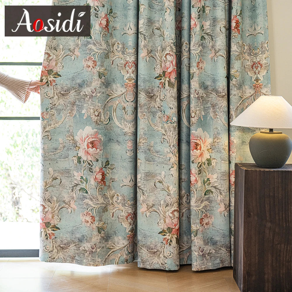 Rideau occultant moderne motif floral pour chambre salon - vue 5 sur 7