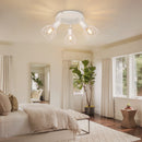 Spot de Plafond 3 Voies Rotatif - Spot Plafond Noir/Blanc Plafonniers E14 - Spot Luminaires Fil Cage Mur
