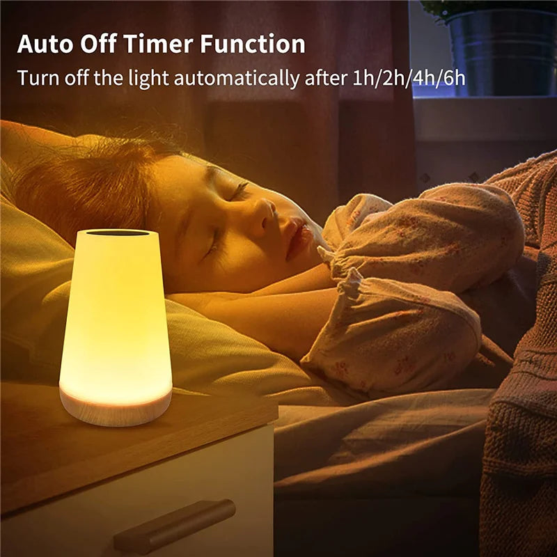 13 Color Changing Night Light RGB Remote Control Touch Dimmable Lamp Portable Table Bedside Lamps USB Rechargeable Night Lamp - vue 6 sur 7
