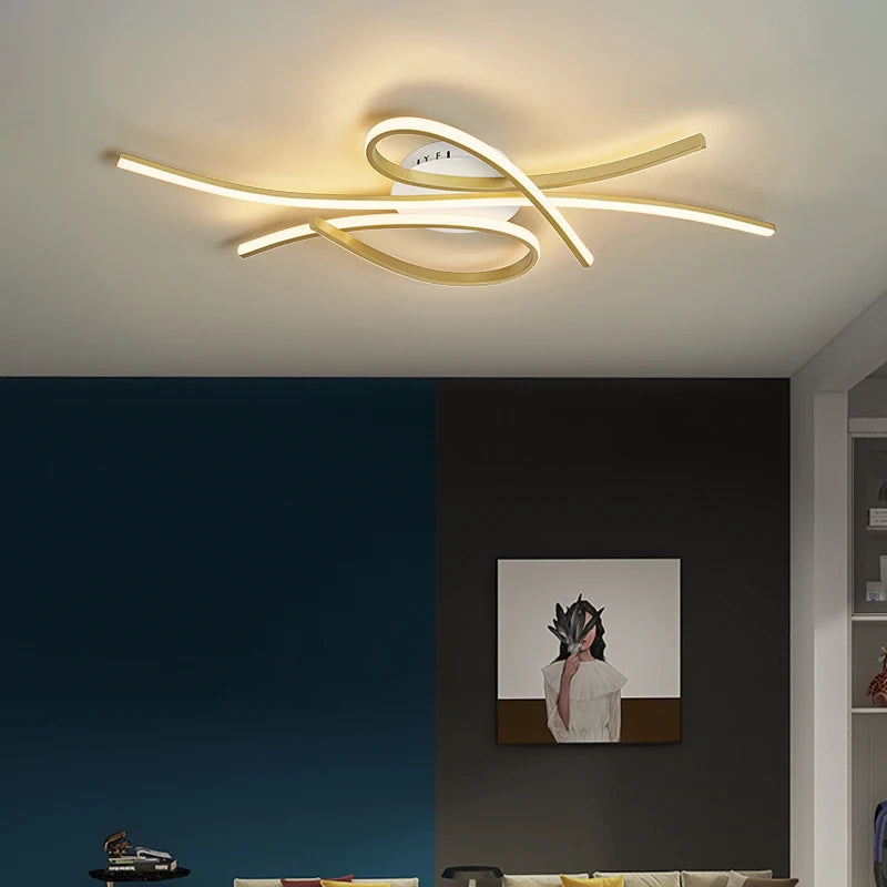 Plafonnier LEDs Or/Noir Maison Nordique - vue 5 sur 11