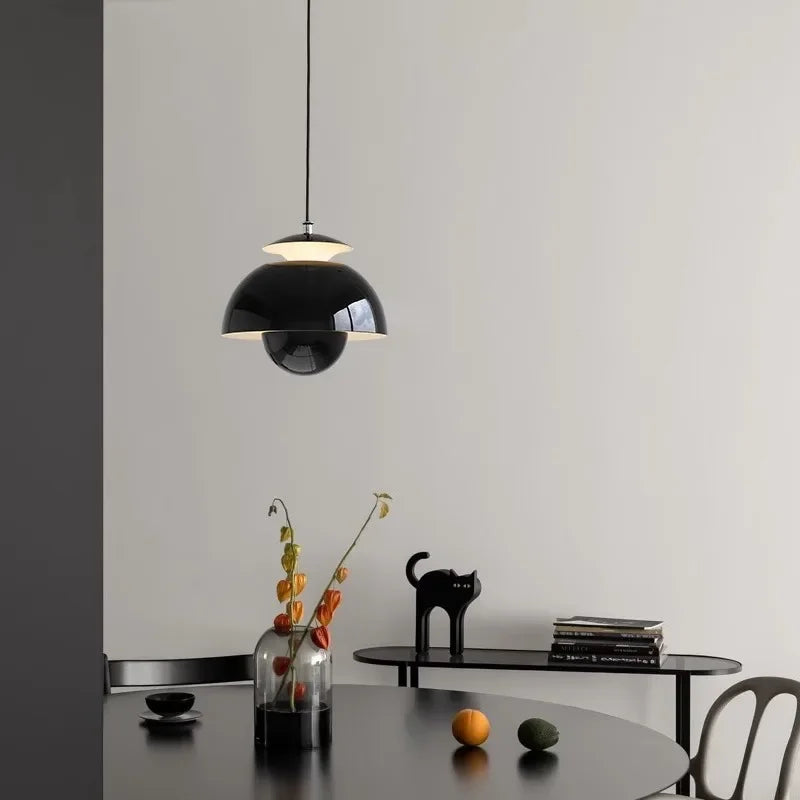 Suspension design nordique led fleur bourgeon moderne - vue 5 sur 9