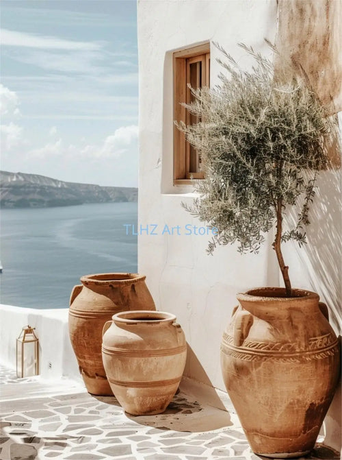 affiches modernes de paysage de voyage en grèce santorin