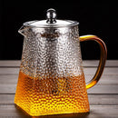 theiere verre martelee avec filtre inox resistante chaleur