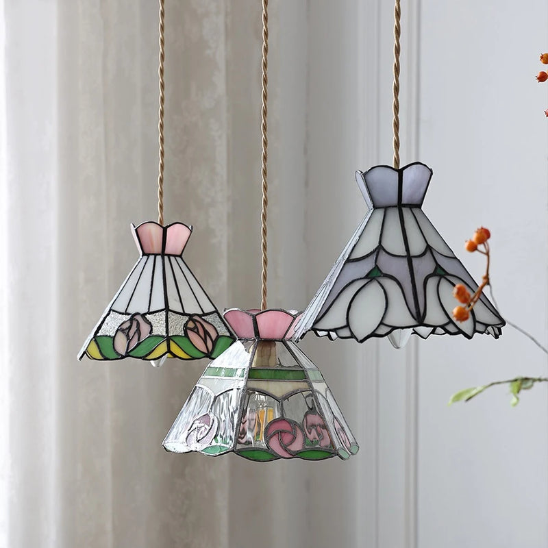 suspension fleur verre cuivre nordique moderne led iwhd europe syle