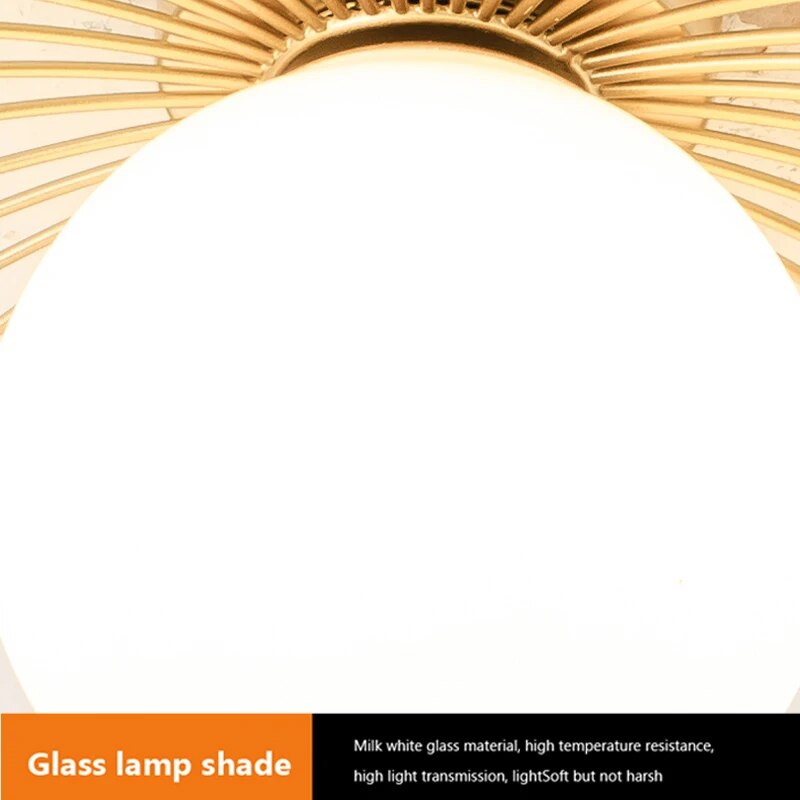 Lampe plafonnier art nordique verre solide - vue 7 sur 10