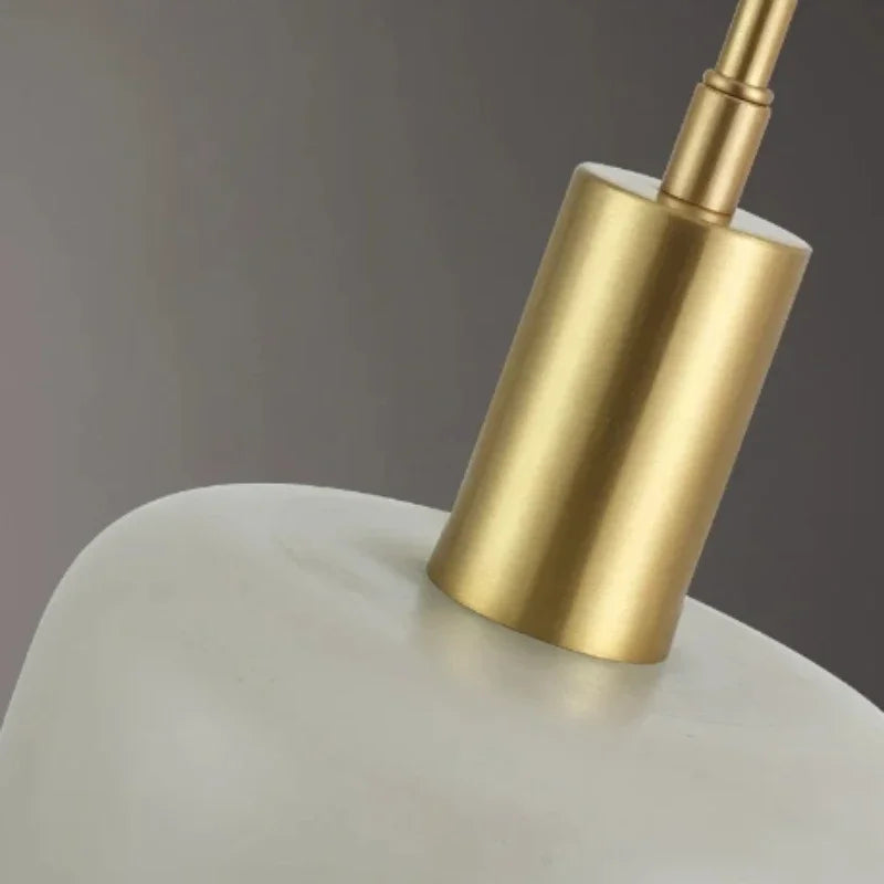 lustre moderne en marbre et cuivre design nordique élégant - vue 7 sur 7