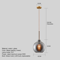 Suspension moderne nordique abat-jour en verre décoratif