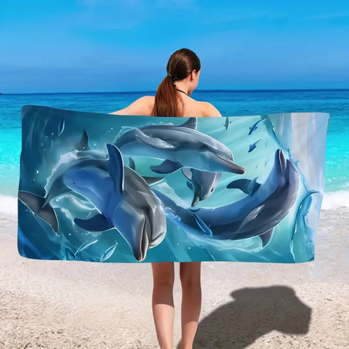 serviette de plage motif animal microfibre séchage rapide - vue 4 sur 6