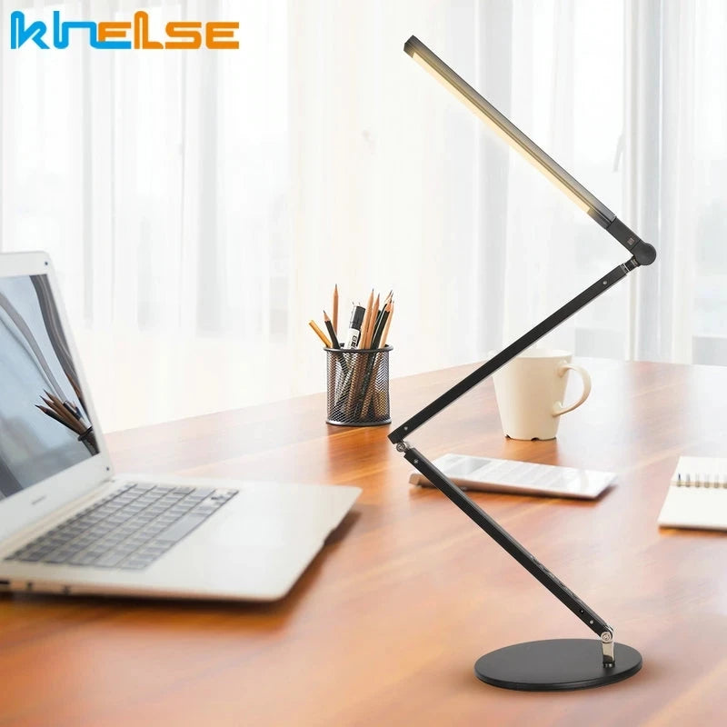 lampe de bureau moderne à bras long avec variateur et économie d'énergie - vue 3 sur 15