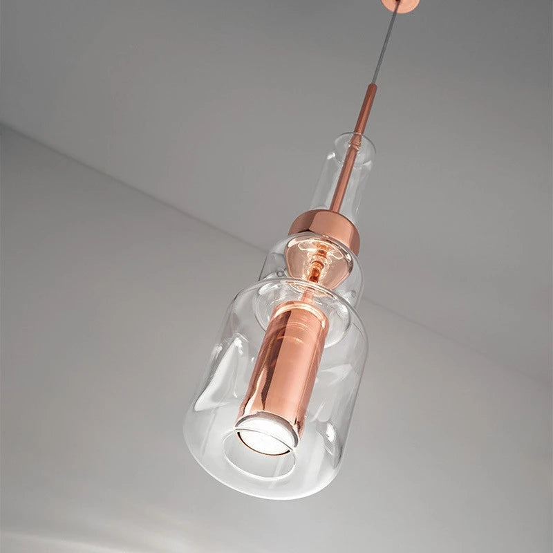 Suspension en verre transparent au design moderne - vue 6 sur 8