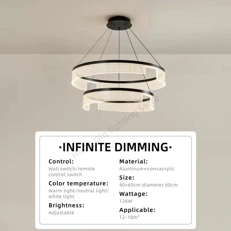 Circular Acrylic Living Room Pendant Light, Pendant Lamp Chandelier, Hanging Light Fittings, Hanging Light Pendant Lamp - vue 9 sur 10