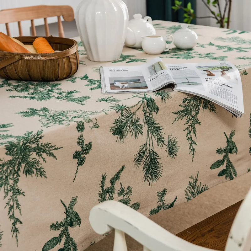 Nappe style américain motif feuilles imperméable table cuisine