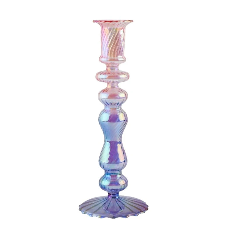 bougeoirs rétro coniques haut en verre pour décoration - vue 15 sur 32