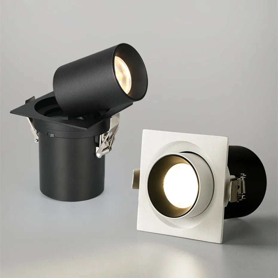spot encastré led carré télescopique rotation flexible pour maison - vue 6 sur 10