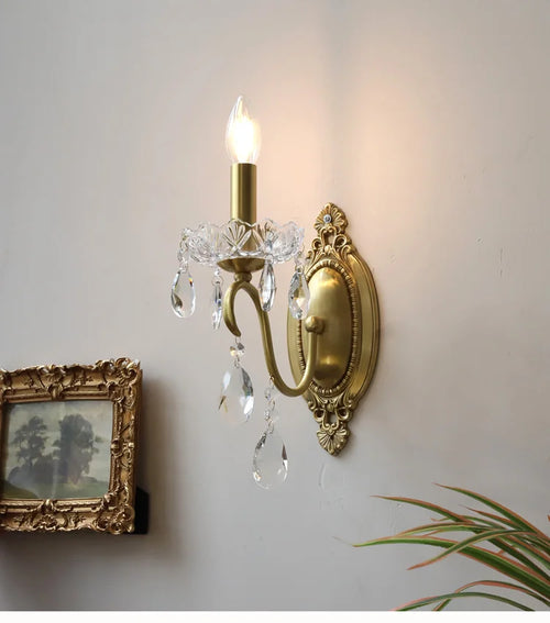 lampe en cristal rétro en cuivre pour décoration intérieure - vue 2 sur 7