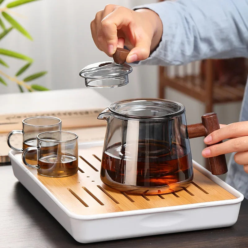 Théière japonaise en verre résistant chaleur style gaiwan - vue 3 sur 6
