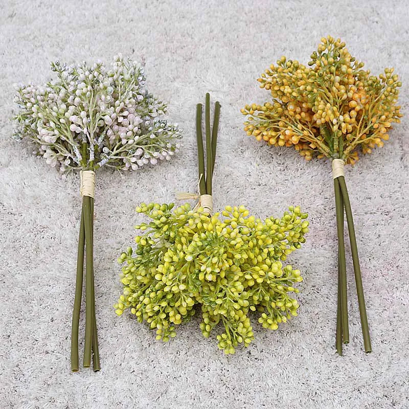 lot de 3 bouquets de riz artificiel pour décoration et arrangement floral - vue 3 sur 12