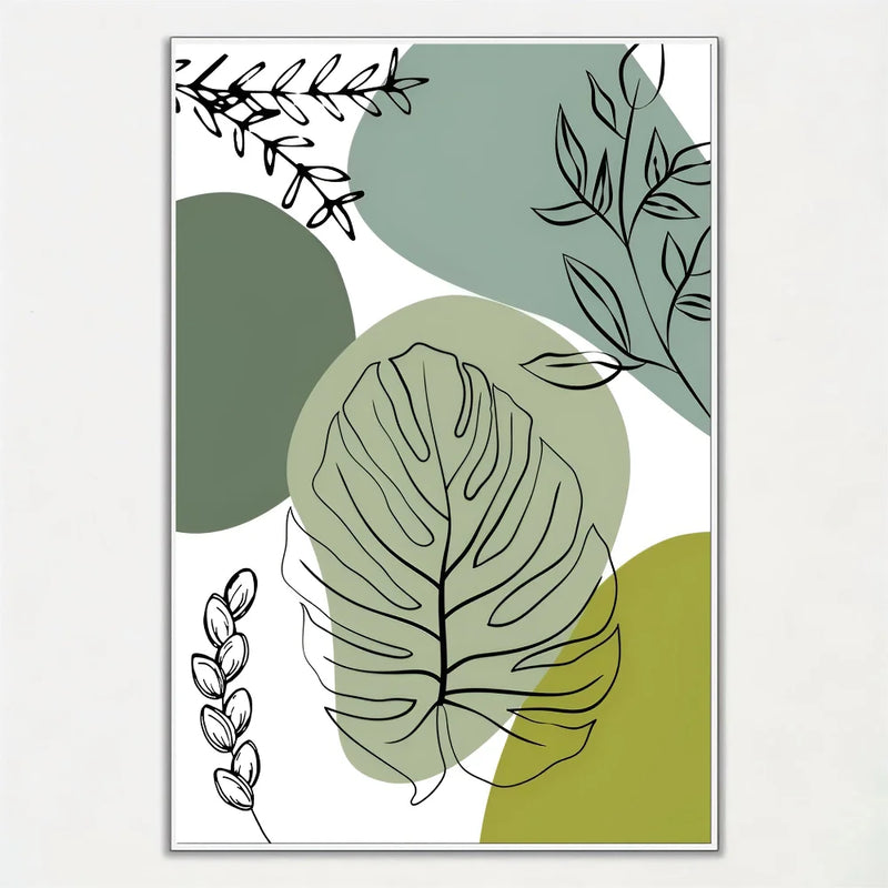 affiche artistique de feuilles de palmier pour décoration intérieure