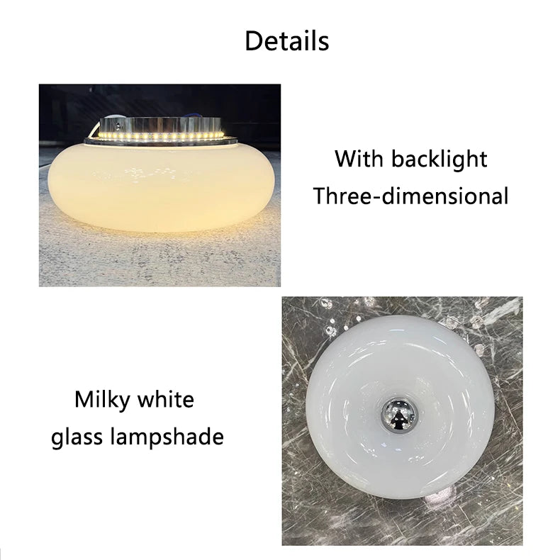 Modern Glass Wall Lamps for Bedside Living Room Stair Hallway Lighting 220V Milky White Glass Sconce Remote Control Optional - vue 6 sur 8