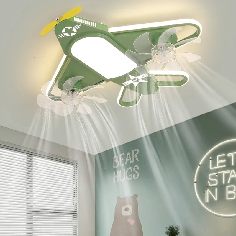 lustre avion dessin animé led pour enfants créatif - vue 4 sur 10