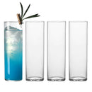 Lot 4 verres collins cristal leger motif strie
