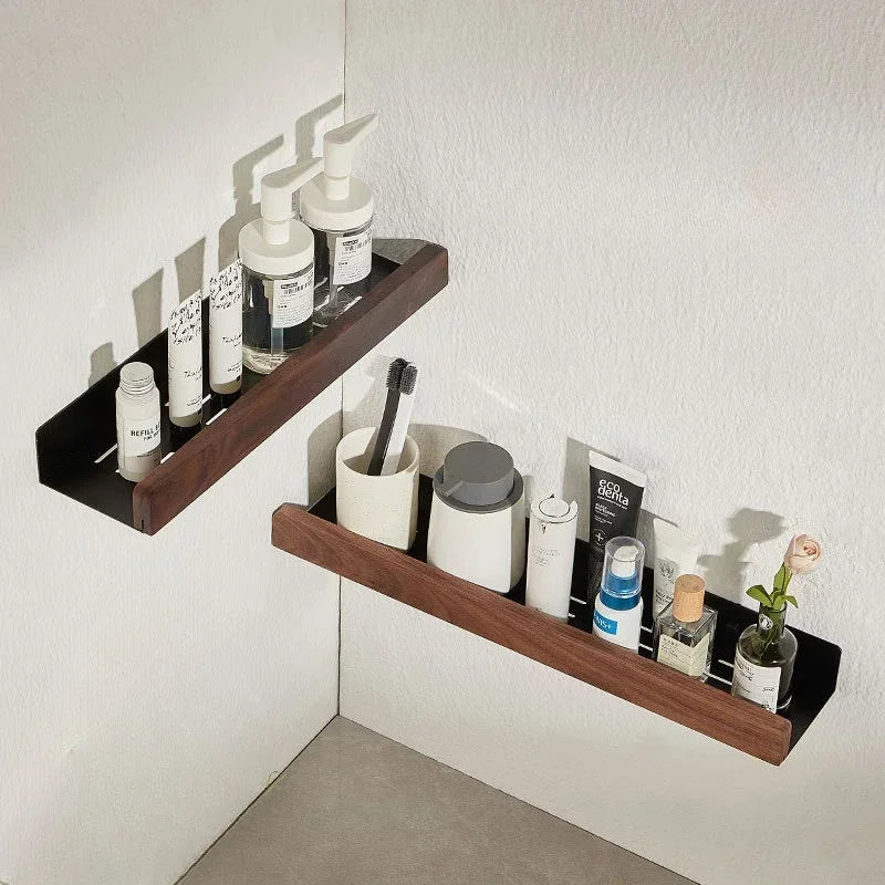 étagère murale en bois massif pour rangement pratique sans perforation - vue 3 sur 10
