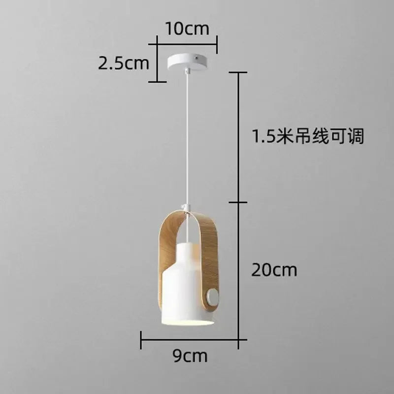 lustre en bois brut design nordique pour éclairage moderne - vue 8 sur 10