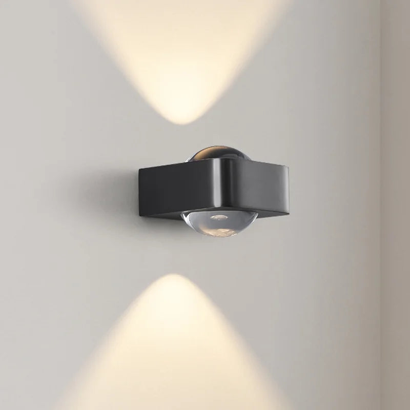 applique murale carré cuivre moderne led double tête luxe - vue 2 sur 8