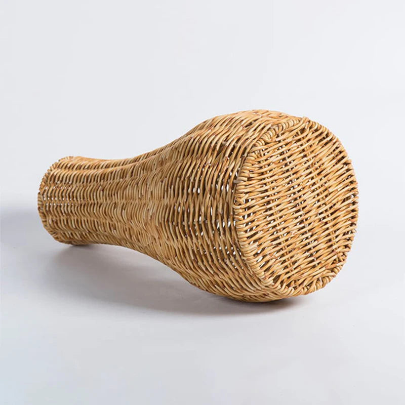vase tissé à la main en imitation rotin pour fleurs et plantes décoratives - vue 5 sur 8