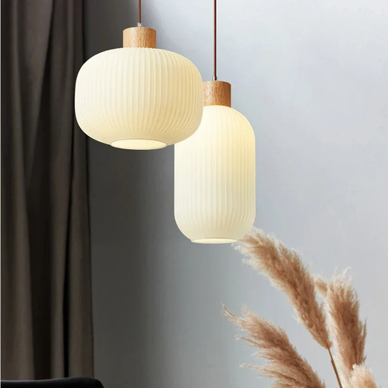 plafonnier moderne en verre style japonais pour décoration intérieure - vue 2 sur 8