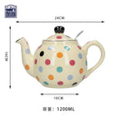 Théière london pottery motif pois céramique style anglais