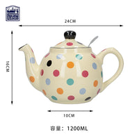 Théière london pottery motif pois céramique style anglais