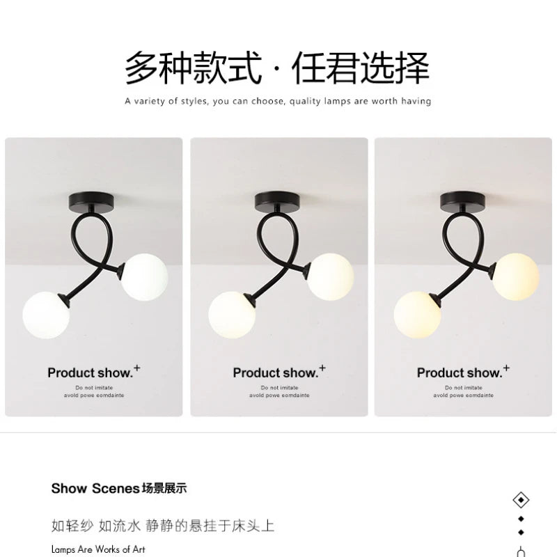 Plafonnier verre noir or intérieur couloir balcon entrée vestiaire luminaire