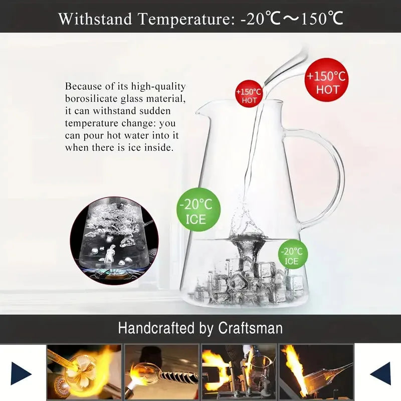 Lot bouteilles 2l verre borosilicate style becher