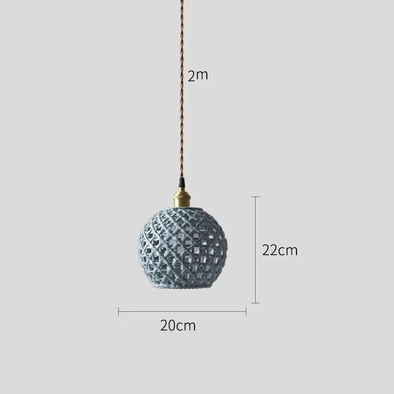 suspension LED blanc en céramique luminaires maison éclairage intérieur chambre salon à côté nordique moderne cuivre suspension lampe - vue 15 sur 23