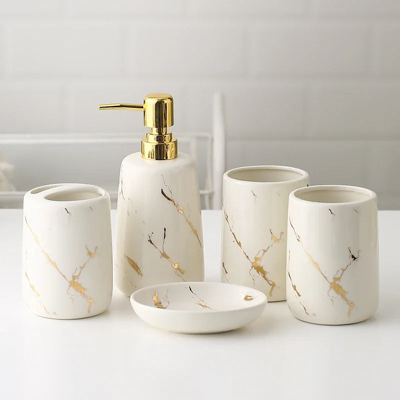 ensemble décoratif en céramique pour salle de bain avec accessoires - vue 23 sur 24