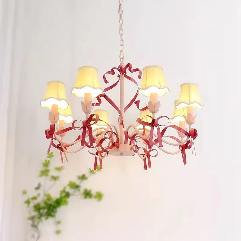 lustre princesse rose pour décoration de chambre enfant - vue 3 sur 12