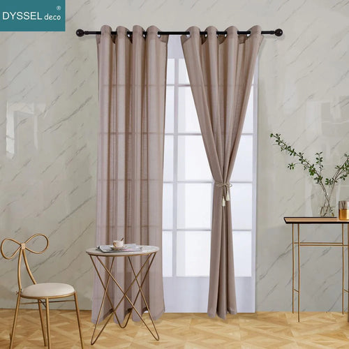 Rideau voilage rayures style europeen pour salon chambre - vue 2 sur 8