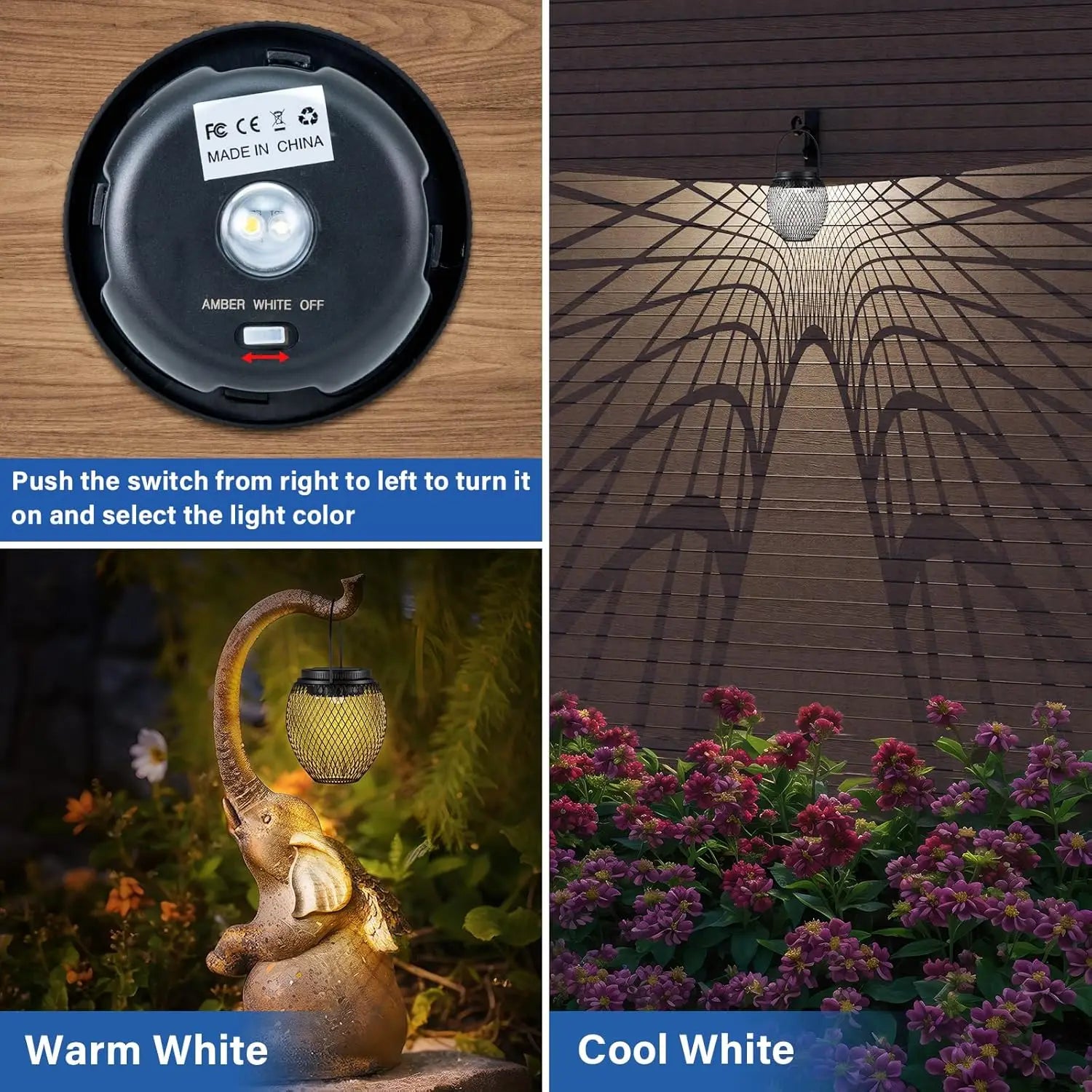 lanterne solaire décorative en métal pour extérieur suspendue - vue 4 sur 7
